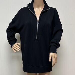 Varley Double Soft Black Masie Longline Sweat Shirt size S